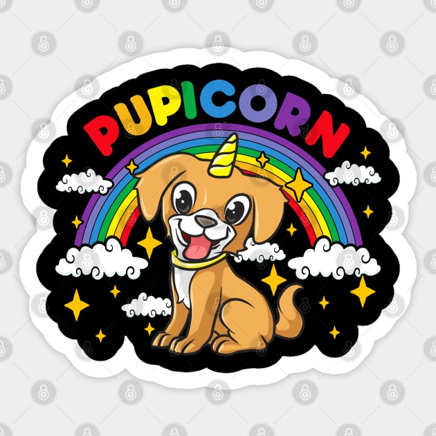 Gay Pride Rainbow Pupicorn Funny Puppy Unicorn Gift Sticker by creative